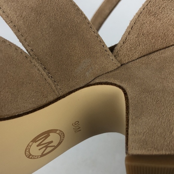 NEW Michael Kors Annalee Ankle Strap Peep Toe Sandals Heels 9.5 - Picture 8 of 11